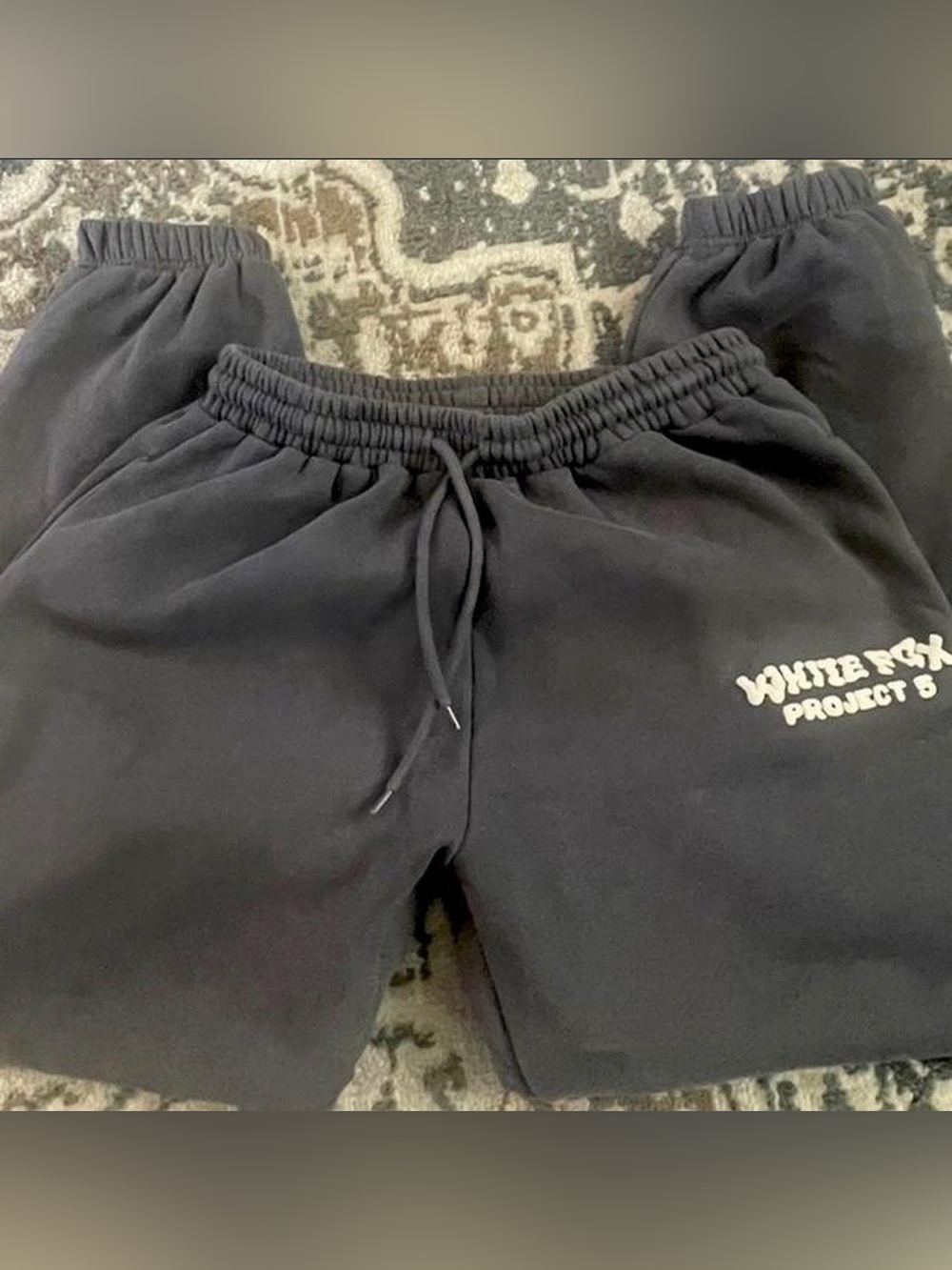 Dark Grey White Fox Sweatpants